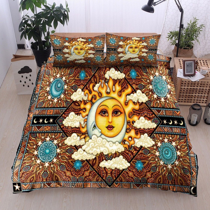 Hippie Sun And Moon Art Bedding Set TQH200725 - Amaze Style™-BEDDING SETS