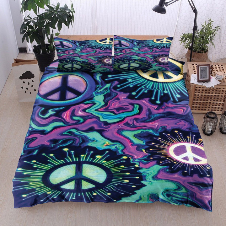 Colorful Hippie Symbol Bedding Set TQH200718 - Amaze Style™-BEDDING SETS