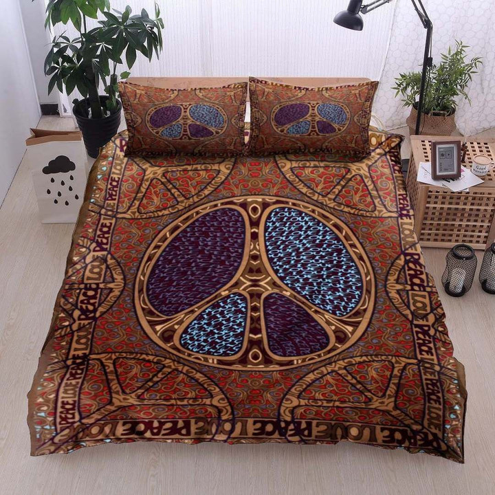 Hippie Symbols With Love Bedding Set TQH200746 - Amaze Style™-BEDDING SETS