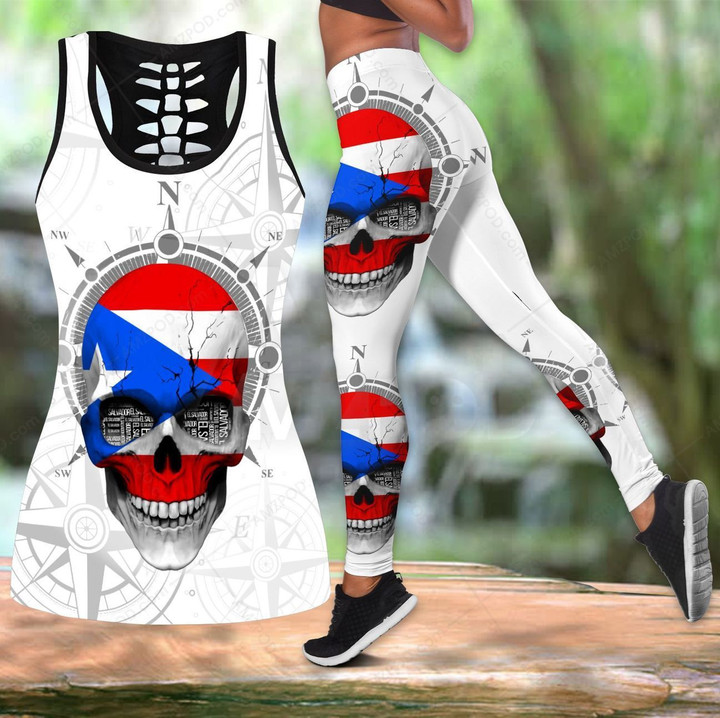 Puerto Rico Flag Skull Combo Outfit TH20061706 - Amaze Style™-Apparel