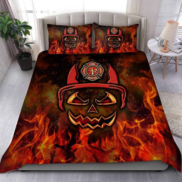 Halloween Season Firefighter On The Fire Bedding Set AM082011-TQH - Amaze Style™-BEDDING SETS