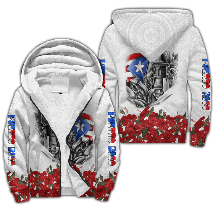 Manga Flower Puerto Rico 3D All Over Printed For Men And Women Fleece Zip-up Hoodie MH24022104 - Amaze Style™