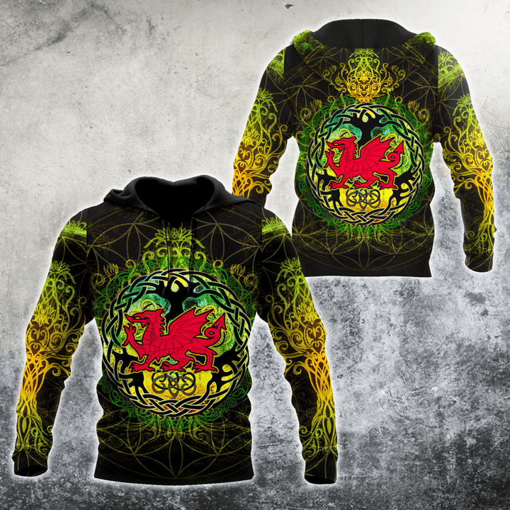 Celtic Wales Dragon Tattoo Hoodie For Men And Women MH04022104 - Amaze Style™-Apparel