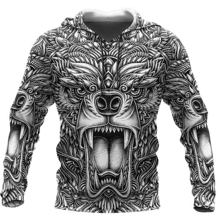BEAR TATTOO 3D ALL OVER PRINTED SHIRTS FOR MEN AND WOMEN AZ071201 PL - Amaze Style™-Apparel