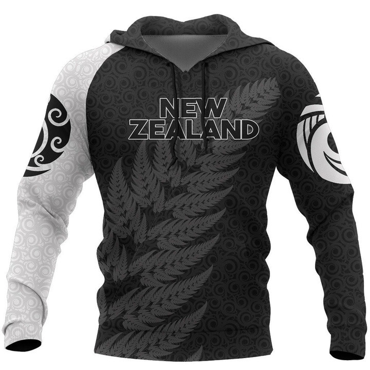 Aotearoa - New Zealand Hoodie Silver Fern Patterns Koru PL255 - Amaze Style™-Apparel