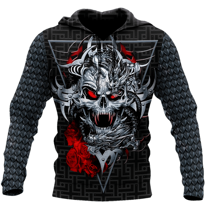 Love dragon Skull red 3D all over printed for man and women - Amaze Style™-Apparel