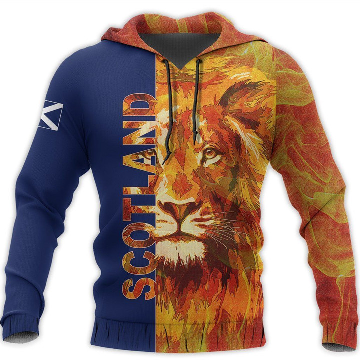 Scotland Hoodie - FLag & Lion Fire NNK022902 - Amaze Style™-Apparel