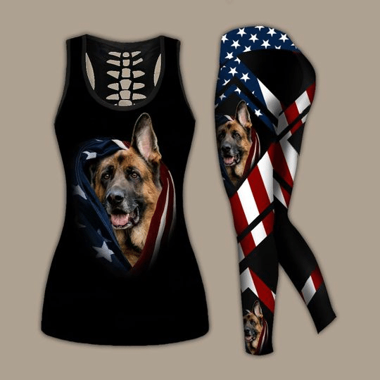 German sheoherd Dog Combo Tank top + Legging Outfit for women PL280315 - Amaze Style™-Apparel