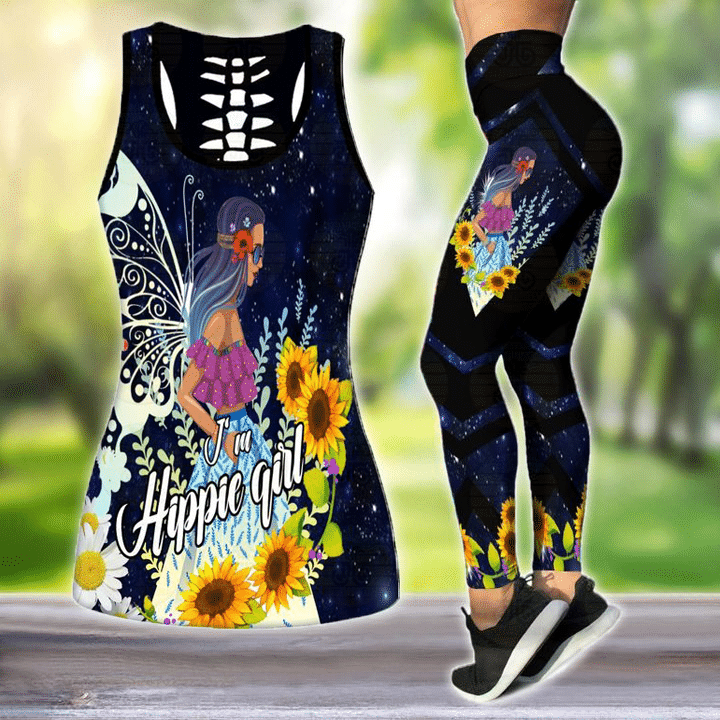Premium I'm Hippie Girl 3D Over Printed Legging & Tank Top - Amaze Style™