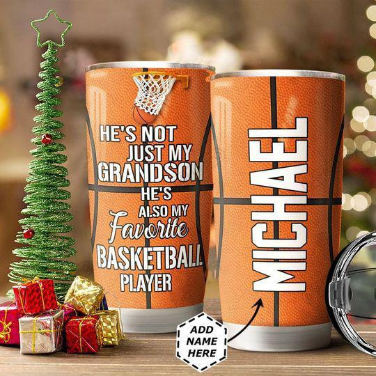 Premium Personalized Basketball To My Grandson Stainless Steel Tumbler - Amaze Style™