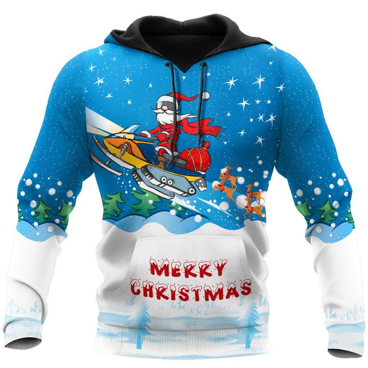Santa Snowboarding 3D All Over Printed shirt & short for men and women PL - Amaze Style™-Apparel