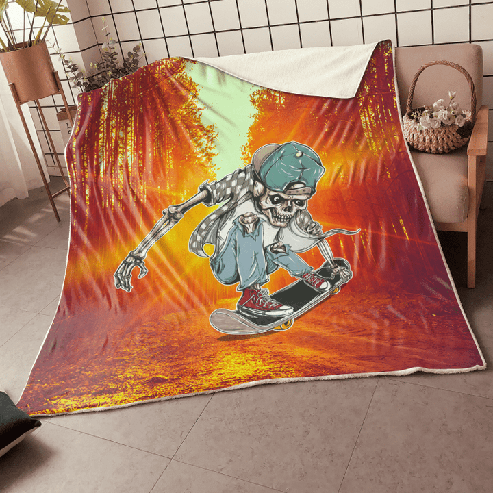 Premium Skateboard Skull Blanket - Amaze Style™-Blanket
