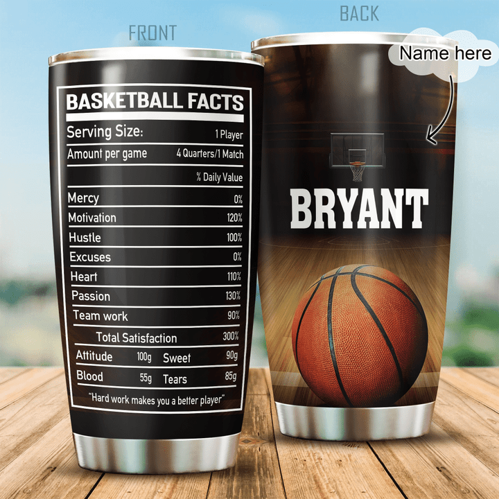 Premium Basketball Facts Personalized Stainless Steel Tumbler - Amaze Style™