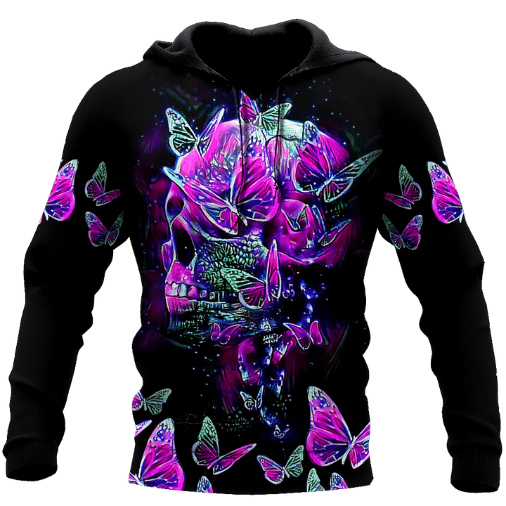 Butterfly Love Skull 3D all over printed for man and women - Amaze Style™-Apparel