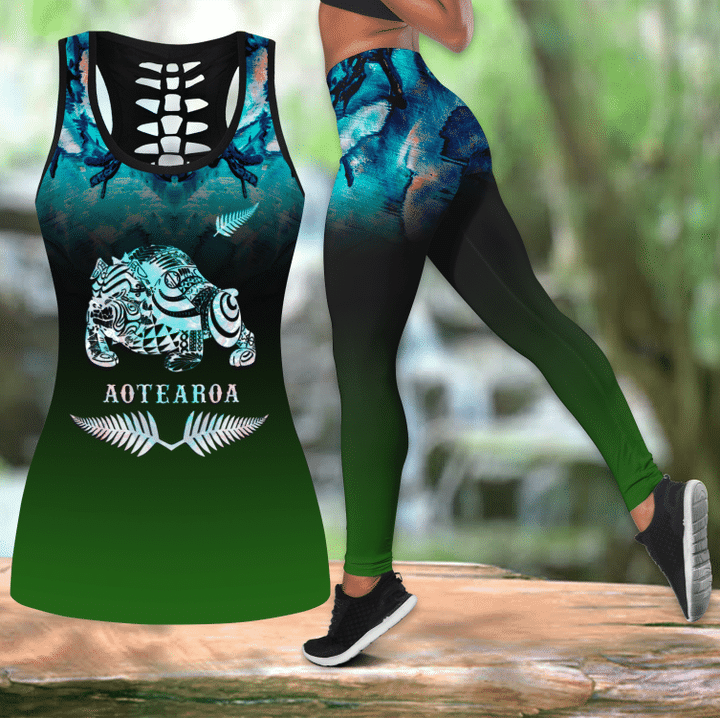 New zealand maori bulldog tank top & leggings outfit for women - Amaze Style™-Apparel