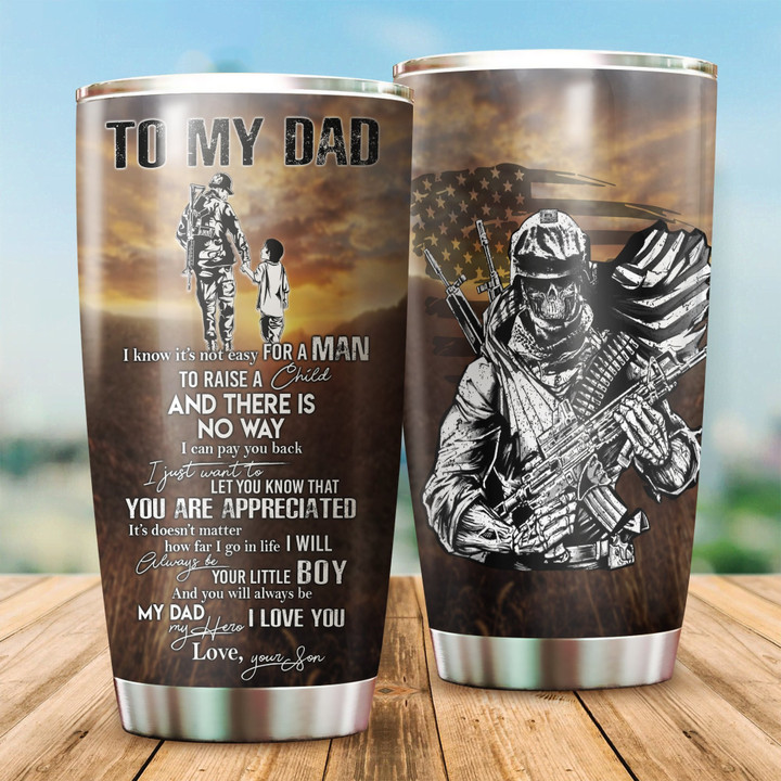 To My Dad From Son Stainless Steel Tumbler 20oz Pi28102003 - Amaze Style™-