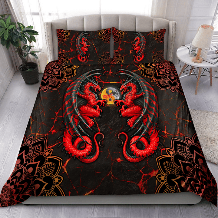 Dragons Yinyang Bedding Set Love Gift TA0820206 - Amaze Style™-Bedding Set