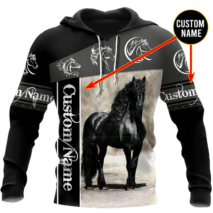 Black Horse Custom Name 3D All Over Printed Shirts TA09252001S - Amaze Style™-Apparel