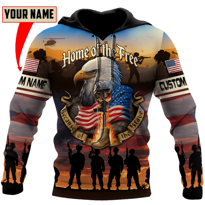US Veteran Home Of The Free 3D All Over Printed Shirts DQB10132004 - Amaze Style™-Apparel