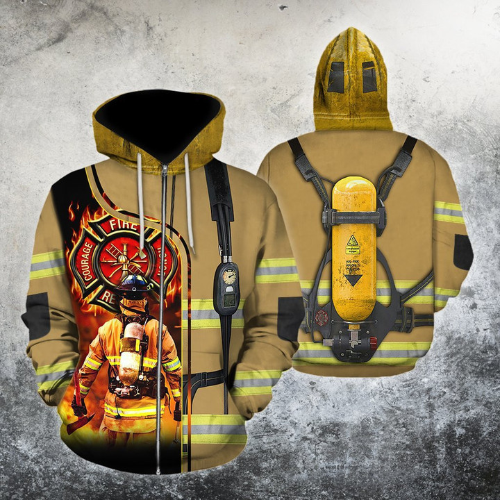 Brave Firefighter-Fireman 3D All Over Printed Shirts For Men and Women TA0822201 - Amaze Style™-Apparel