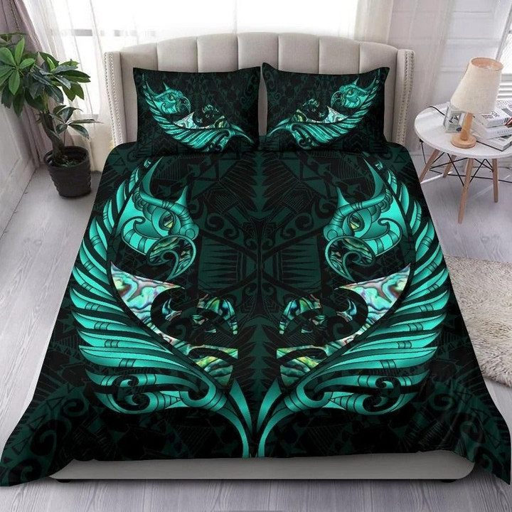 New Zealand-Manaia Paua Fern Wing Bedding Set TA062205 - Amaze Style™-Quilt