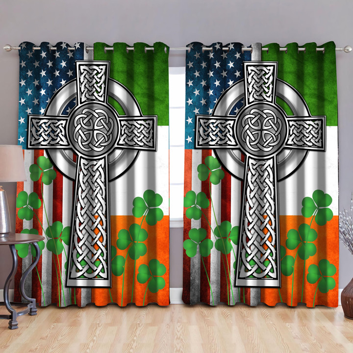 The Irish Celtic Cross Blackout Thermal Grommet Window Curtains QB05292001-TA - Amaze Style™-Curtains