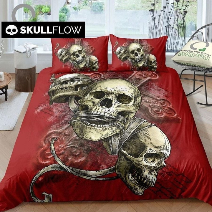 3D Cross Skulls Blind Deaf Dumb Bedding Set TA0708206 - Amaze Style™-Quilt