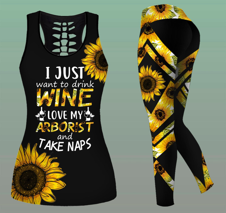 Aborist's wife sunflower Combo legging + Tanktop NNK030909 - Amaze Style™-Apparel