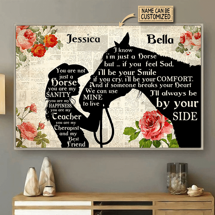 Girl and  Horse Custom Name 3D All Over Printed Poster Horizontal - Amaze Style™-Poster