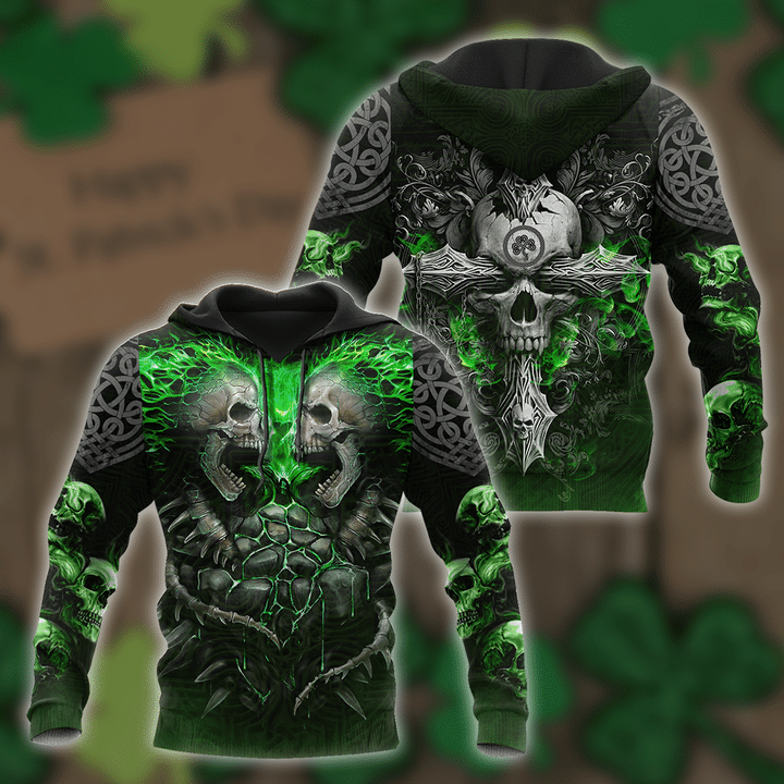 Irish Skull 3D All Over Printed Shirts For Men and Women - Amaze Style™