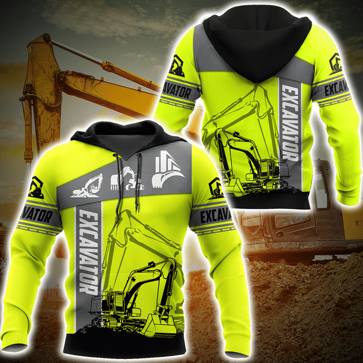 Green Excavator 3D All Over Printed Unisex Shirts - Amaze Style™