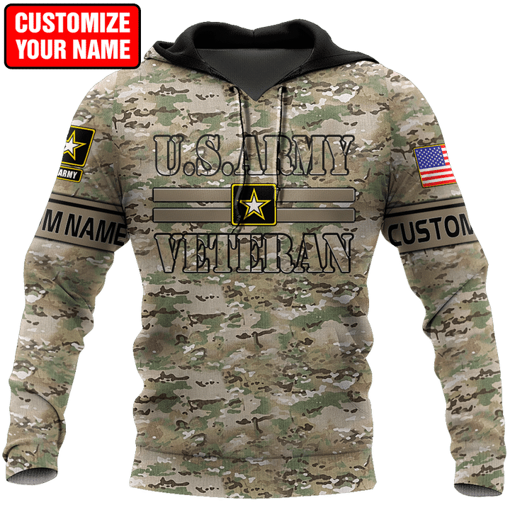 US Army Veteran Personalized Name 3D All Over Printed Unisex Hoodie - Amaze Style™