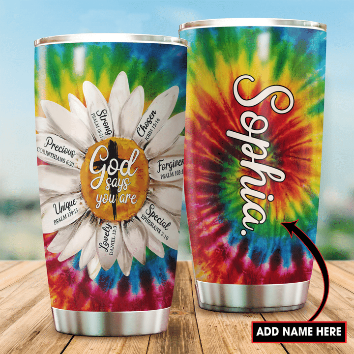 Jesus-Daisy God Say You Are Personalized Name Stainless Steel Tumbler 20Oz - Amaze Style™