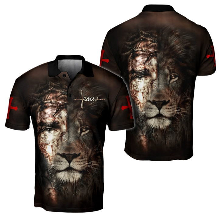 Jesus and Lion 3D All Over Printed Unisex Polo Shirt - Amaze Style™