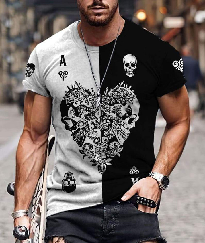 Ace Heart Skull Gothic Art 3D All Over Printed Unisex Shirts - Amaze Style™