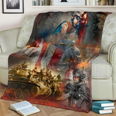 United States Veterans Soft and Warm All Overprint Blanket 