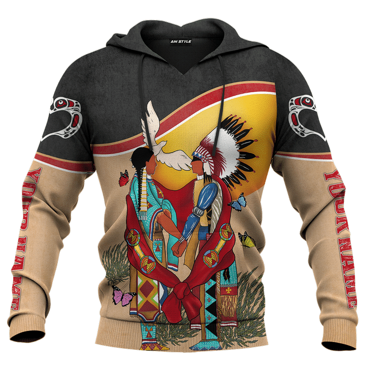 Native American Symbols Of Love Fall In Love With You Ledger Art With Native American Patterns Customized 3D All Over Printed Shirt - 