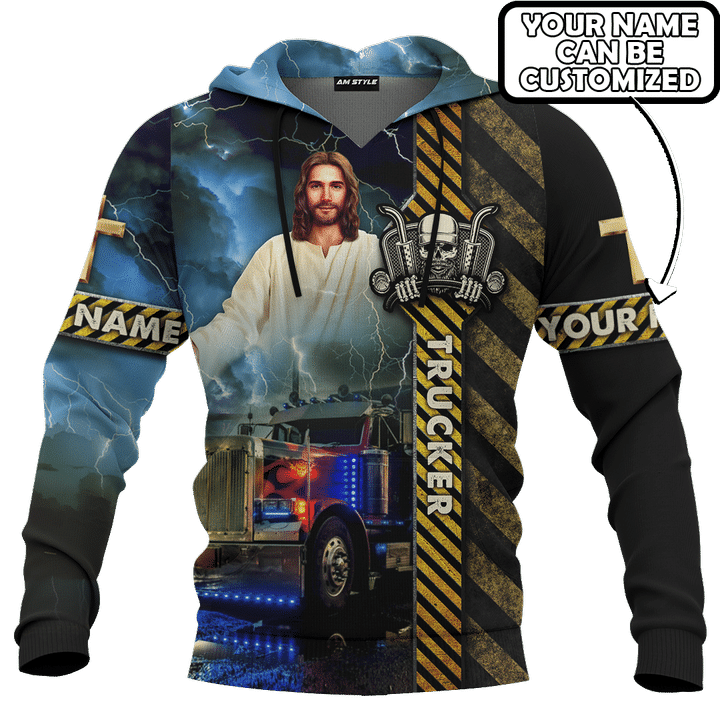Trucker Dad God Please Keep Daddy Safe Jesus Family Faith Customized 3D All Overprinted Shirt 