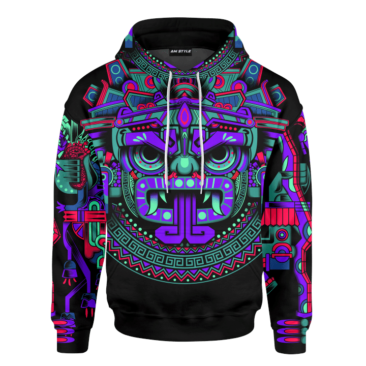 Aztec Tlaloc Guerrera Deities Mural Art Customized 3D All Over Printed Shirt - 