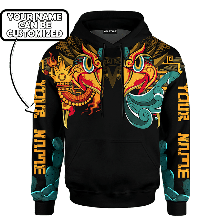 DOUBLE EAGLES AZTEC MEXICAN MURAL ART CUSTOMIZED 3D ALL OVER PRINTED SHIRT - AM STYLE DESIGN
