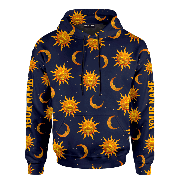 Aztec Moon N Sun Mural Art Customized 3D All Over Printed Shirt - 