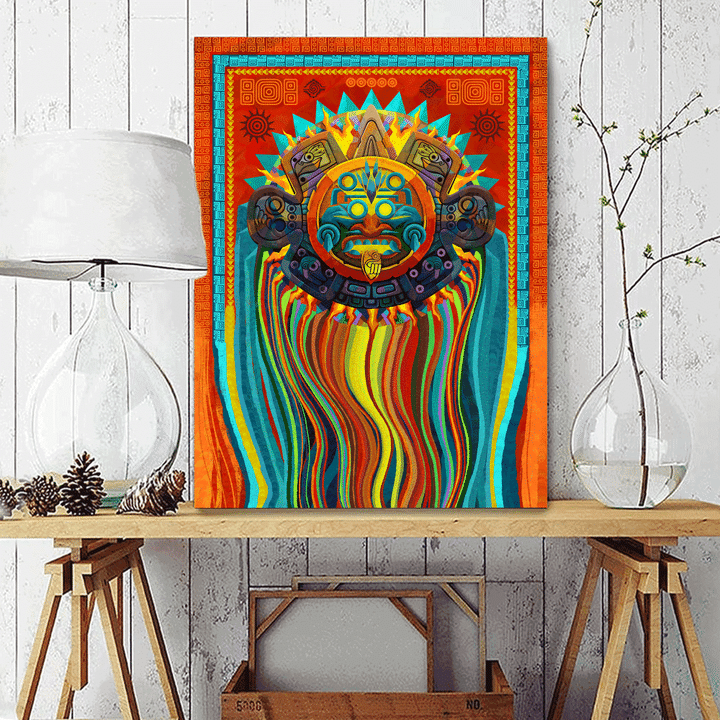 Aztec Culture Traditional Sun Stone 3D All Over Printed Canvas - 