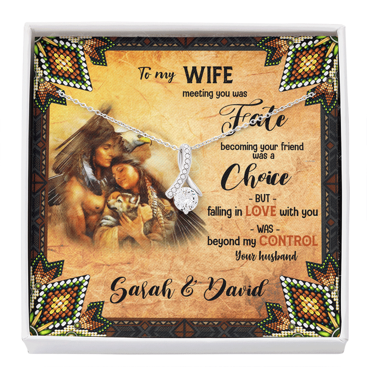 Native Couple Falling In Love With Your Family Valentine Customized Alluring Beauty Necklace 