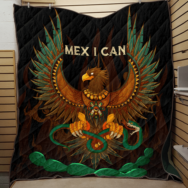 Aztec Mexico Mex I Can Aztec Mexican Mural Art 3D All Over Printed Quilt - 
