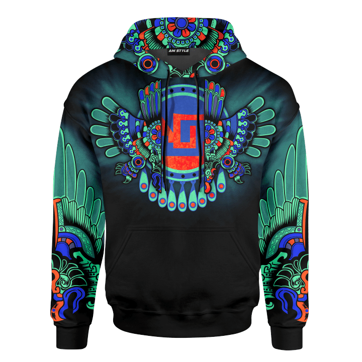 EAGLE CHIMALLI AZTEC MEXICAN MURAL ART CUSTOMIZED 3D ALL OVER PRINTED SHIRT - AM STYLE DESIGN