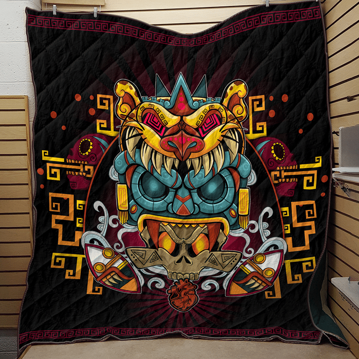 Aztec Fifth Sun 3D All Over Printed Quilt - 
