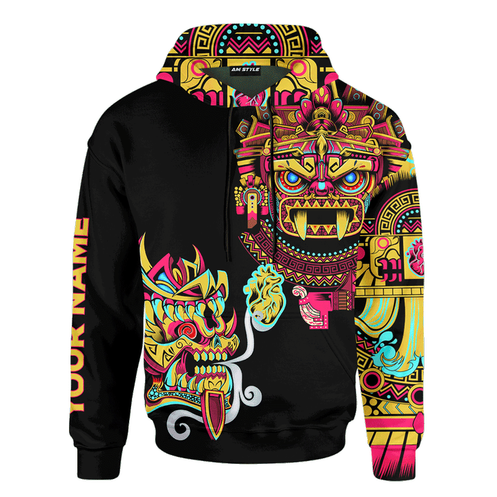 Aztec Jaguar Warrior And Tlaloc God Customized 3D All Overprinted Shirt 