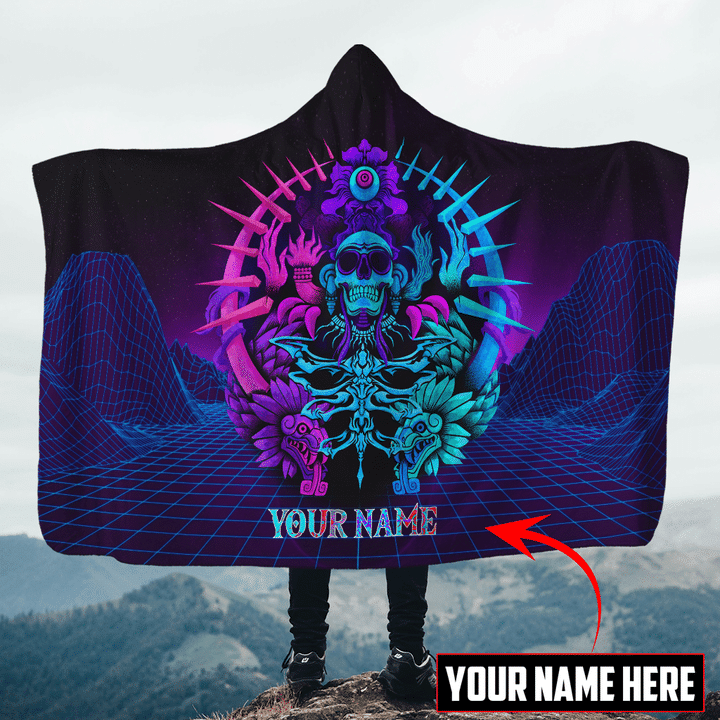 Aztec Sun Stone The Dead Song Customized 3D All Over Printed Hooded Blanket - 