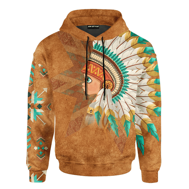 Native American Couple Indian Baby Boy Customized 3D All Over Printed Shirt - 