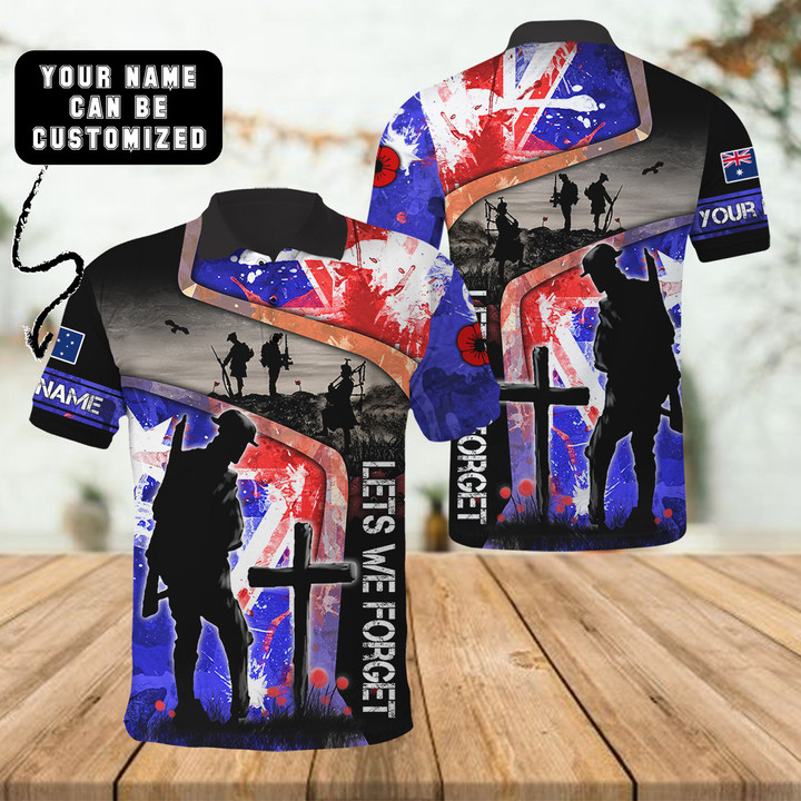 Australian Poppy Battlefield Lest We Forget Customize 3D All Over Printed Polo & Baseball Cap - AM Style Design